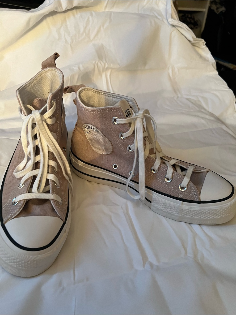 Women's Converse High Top Sneakers in Light Taupe - Picture 3 of 4